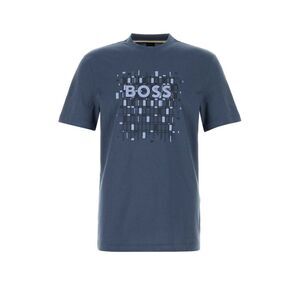 Boss Men Air Force Blue Cotton T-Shirt